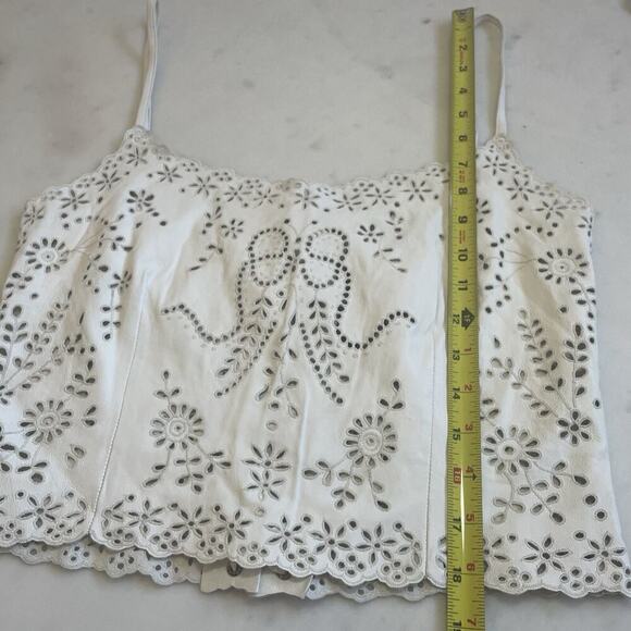 Ralph Lauren Collection Leather Corset Eyelet Crop Top Cami Vintage 2000 Runway - Picture 12 of 16